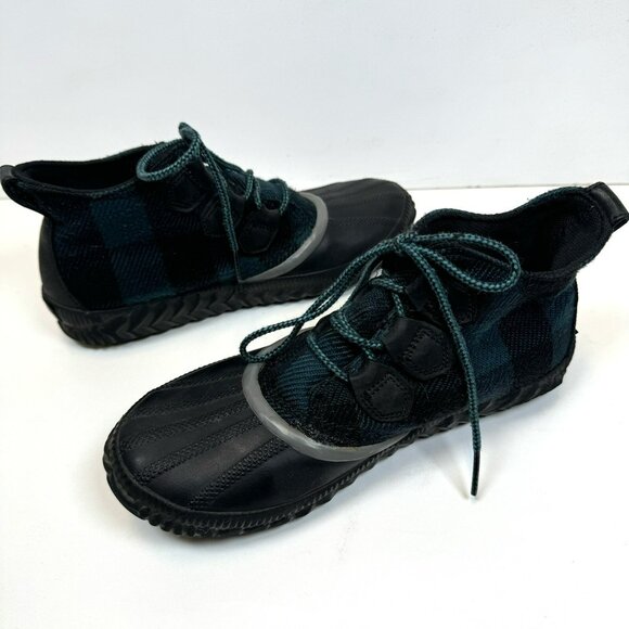 Sorel Duck Boots Womens 8.5 Out N About Plus Rain Blue Plaid Ankle NL3931-010 - Picture 7 of 9